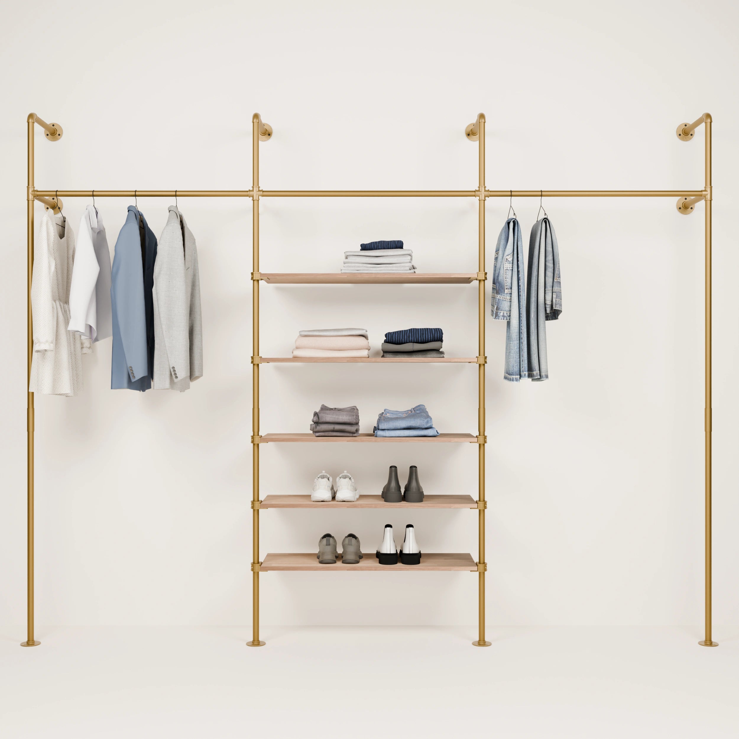 KIM 3 OAK – 5 shelves | Gold