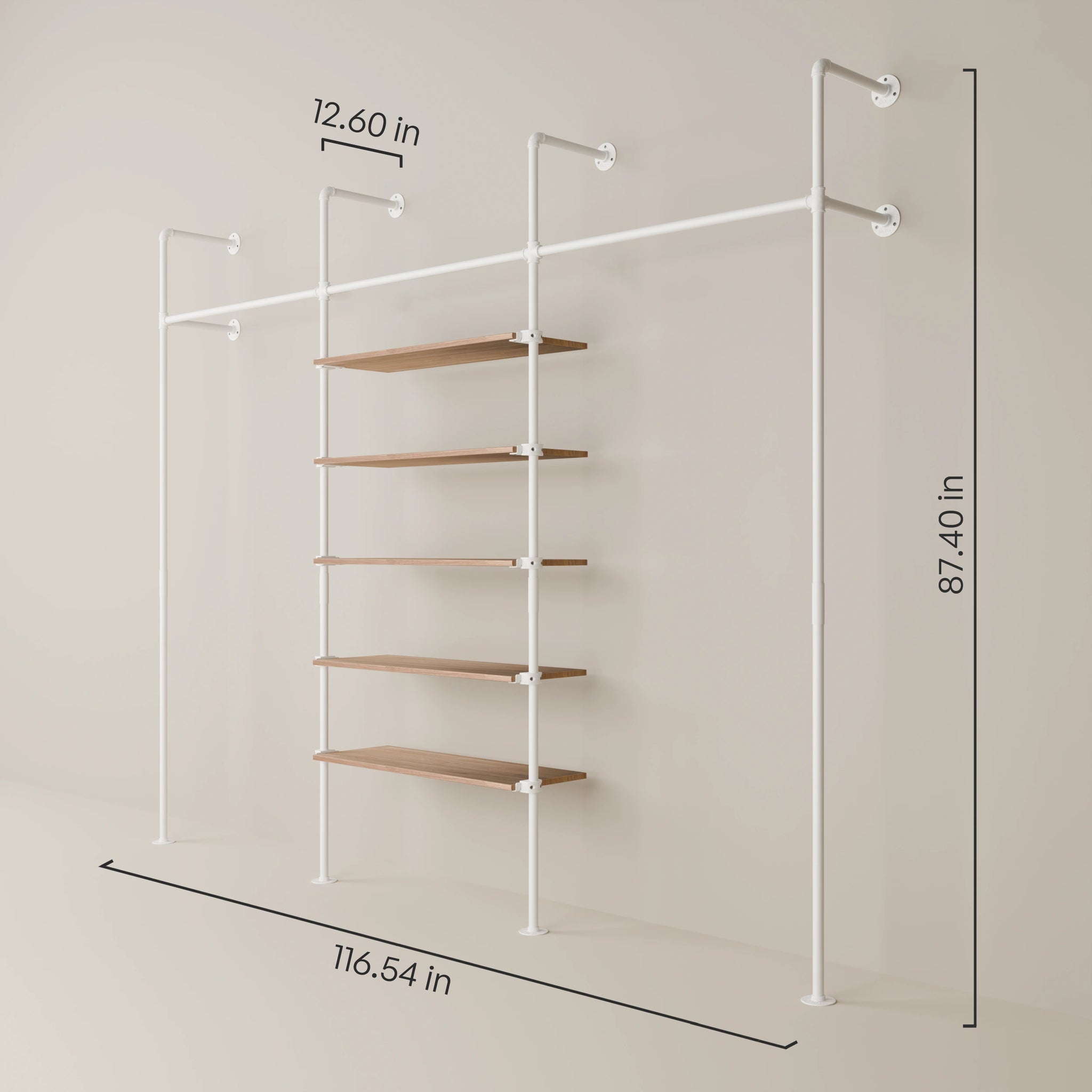 KIM 3 OAK – 5 shelves | White