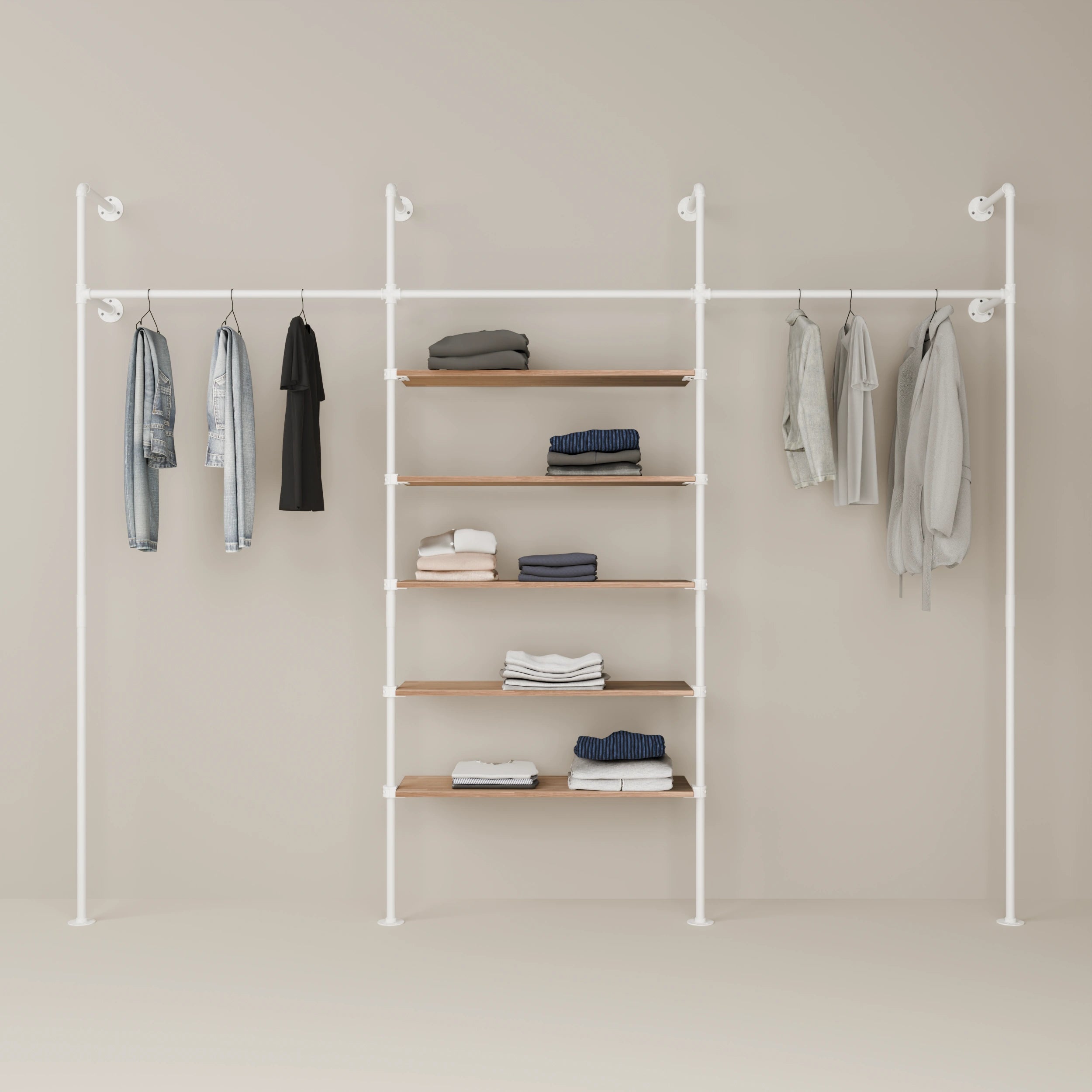 KIM 3 OAK – 5 shelves | White