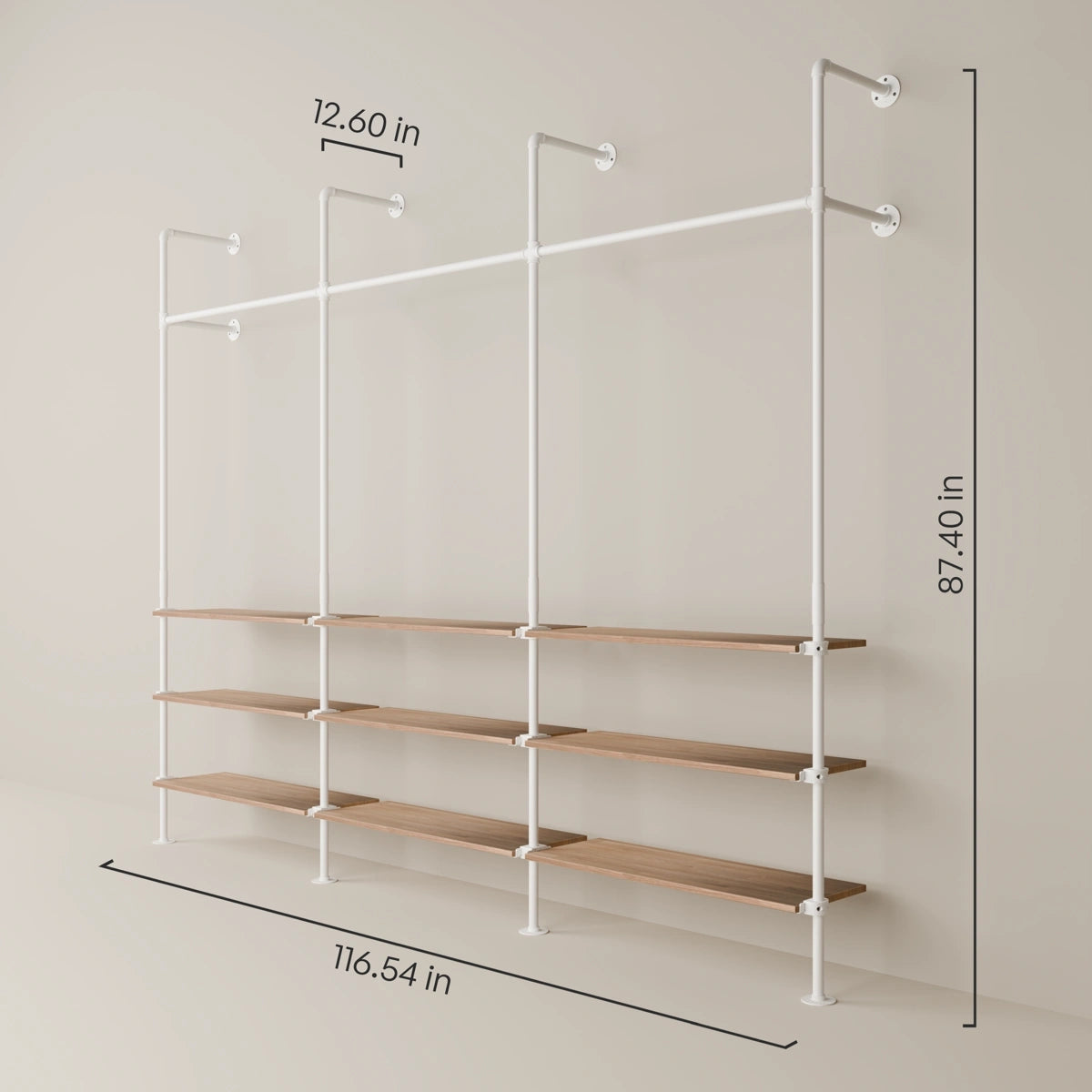 KIM 3 OAK – 9 shelves | White