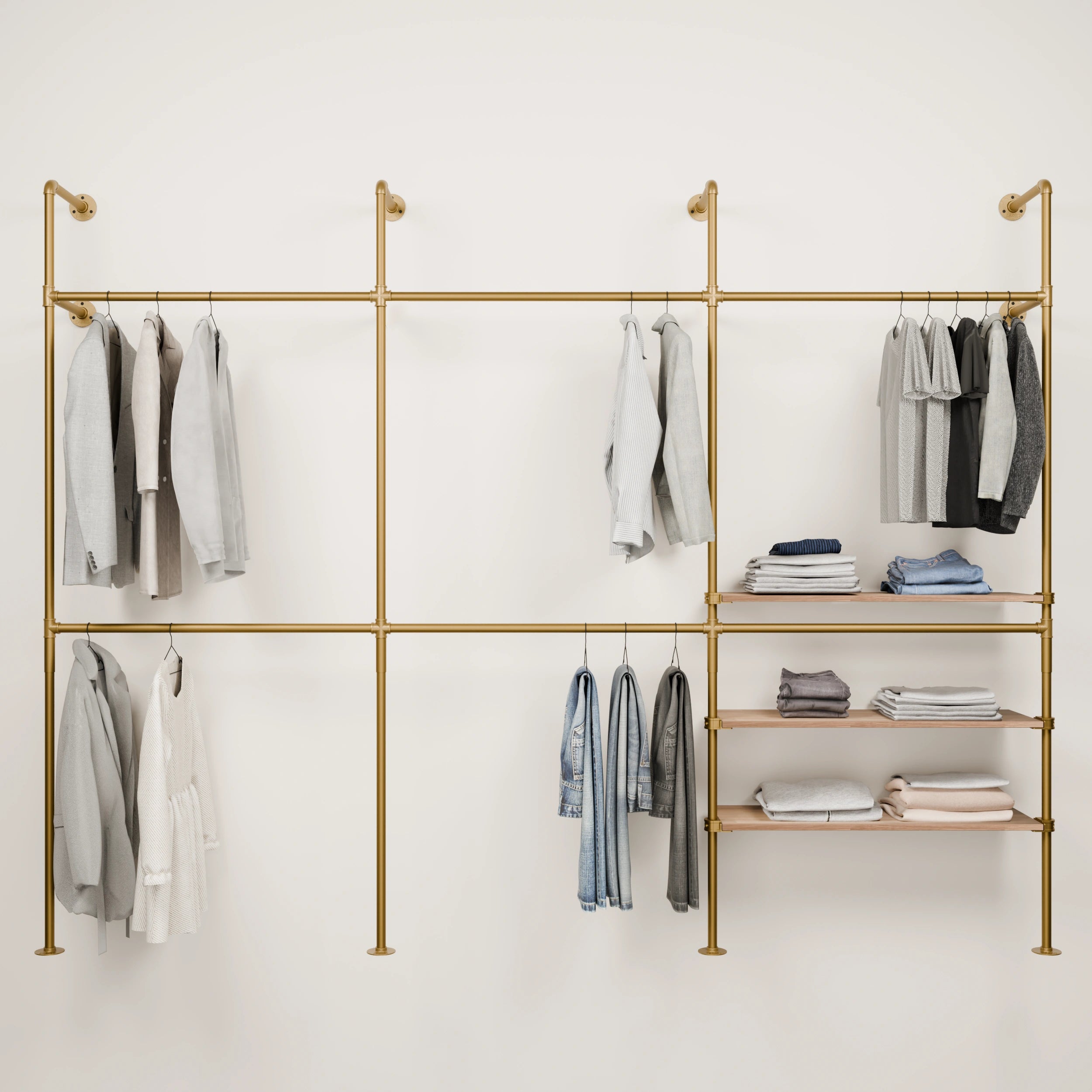 KIM DOUBLE 3 OAK – 3 shelves on the right | Gold