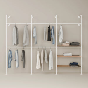 KIM DOUBLE 3 OAK – 3 shelves on the right | White