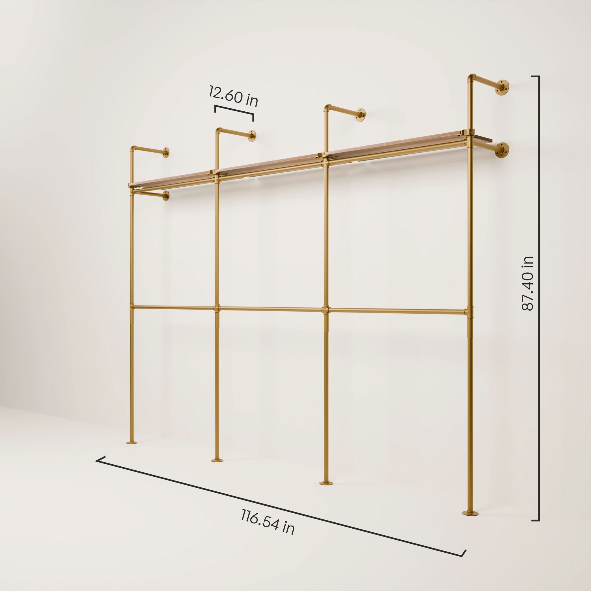 KIM DOUBLE 3 OAK – 3 top shelves | Gold