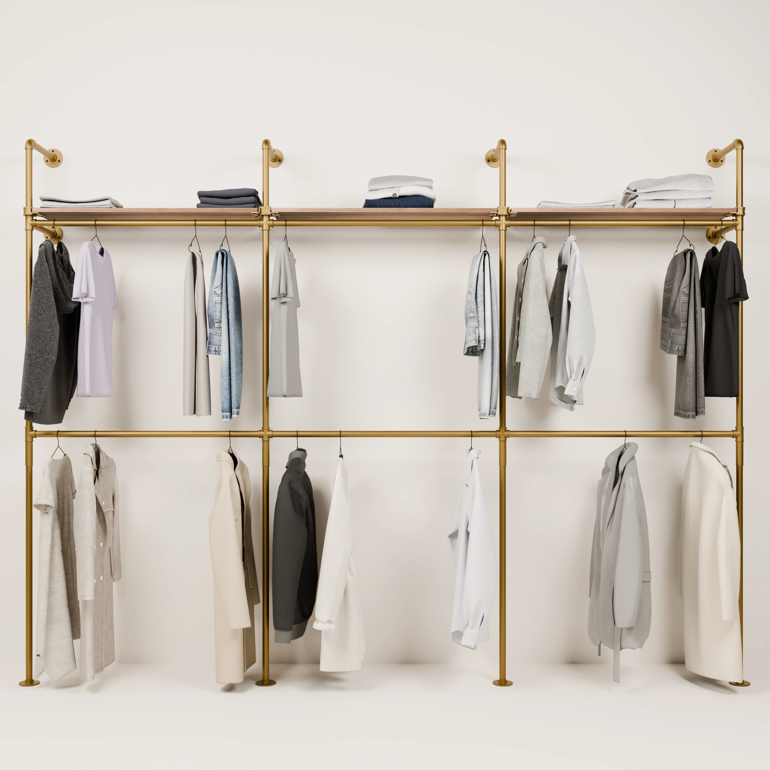 KIM DOUBLE 3 OAK – 3 top shelves | Gold