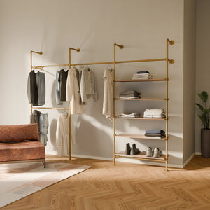 KIM DOUBLE 3 OAK – 5 shelves | Gold