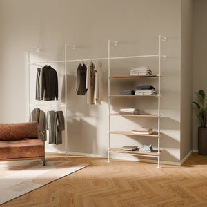 KIM DOUBLE 3 OAK – 5 shelves | White