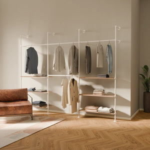 KIM DOUBLE 3 OAK – 6 bottom shelves | White