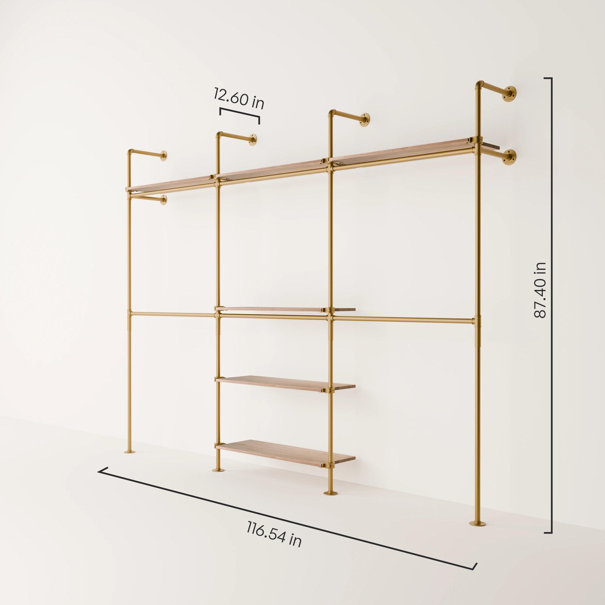 KIM DOUBLE 3 OAK – 6 top shelves | Gold