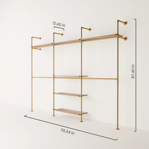 KIM DOUBLE 3 OAK – 6 top shelves | Gold