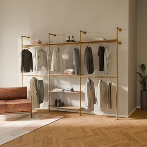 KIM DOUBLE 3 OAK – 6 top shelves | Gold