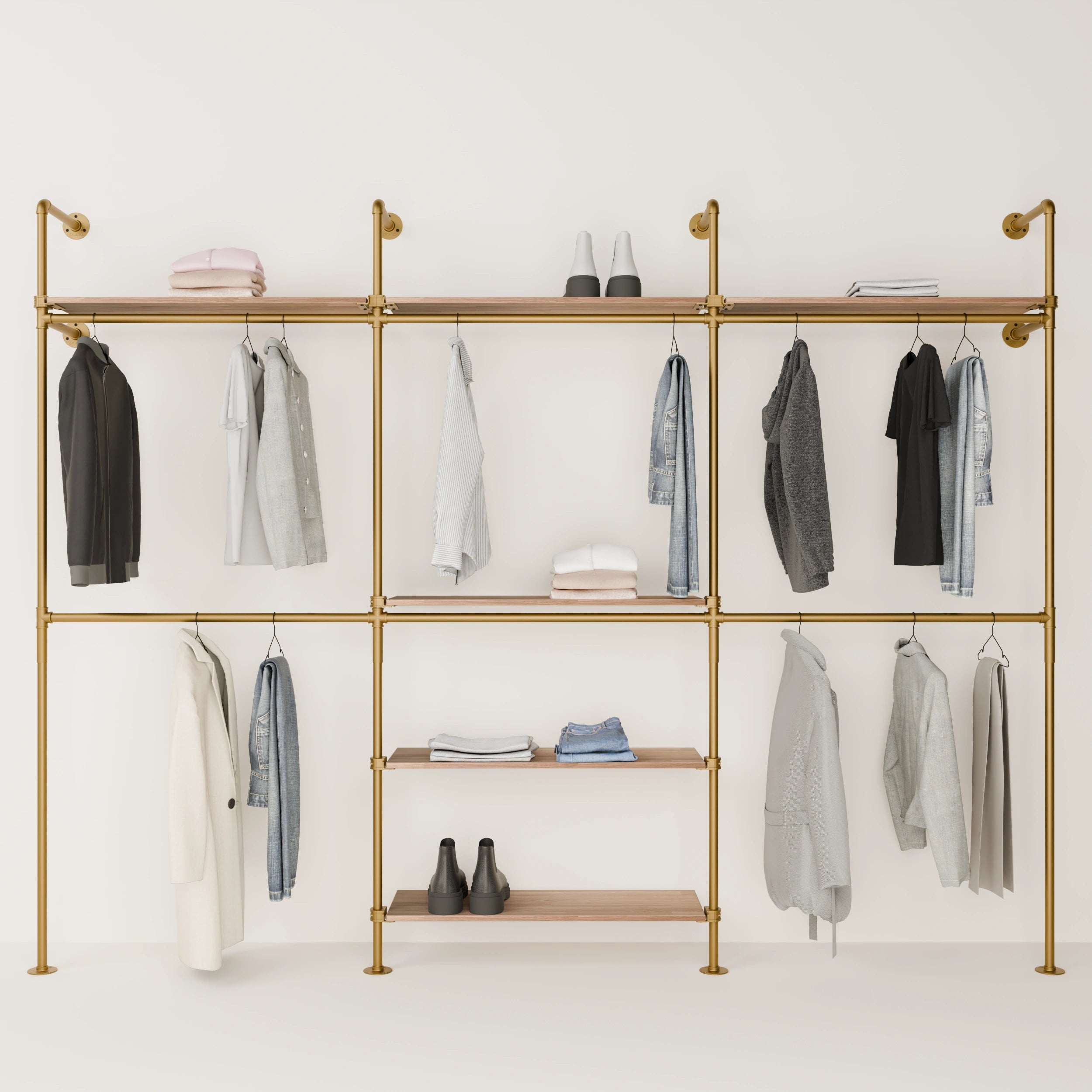 KIM DOUBLE 3 OAK – 6 top shelves | Gold
