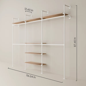 KIM DOUBLE 3 OAK – 6 top shelves | White