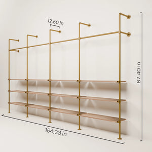 KIM 4 OAK – 12 shelves | Gold