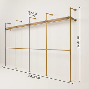 KIM DOUBLE 4 OAK – 4 shelves | Gold