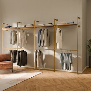 KIM DOUBLE 4 OAK – 4 shelves | Gold
