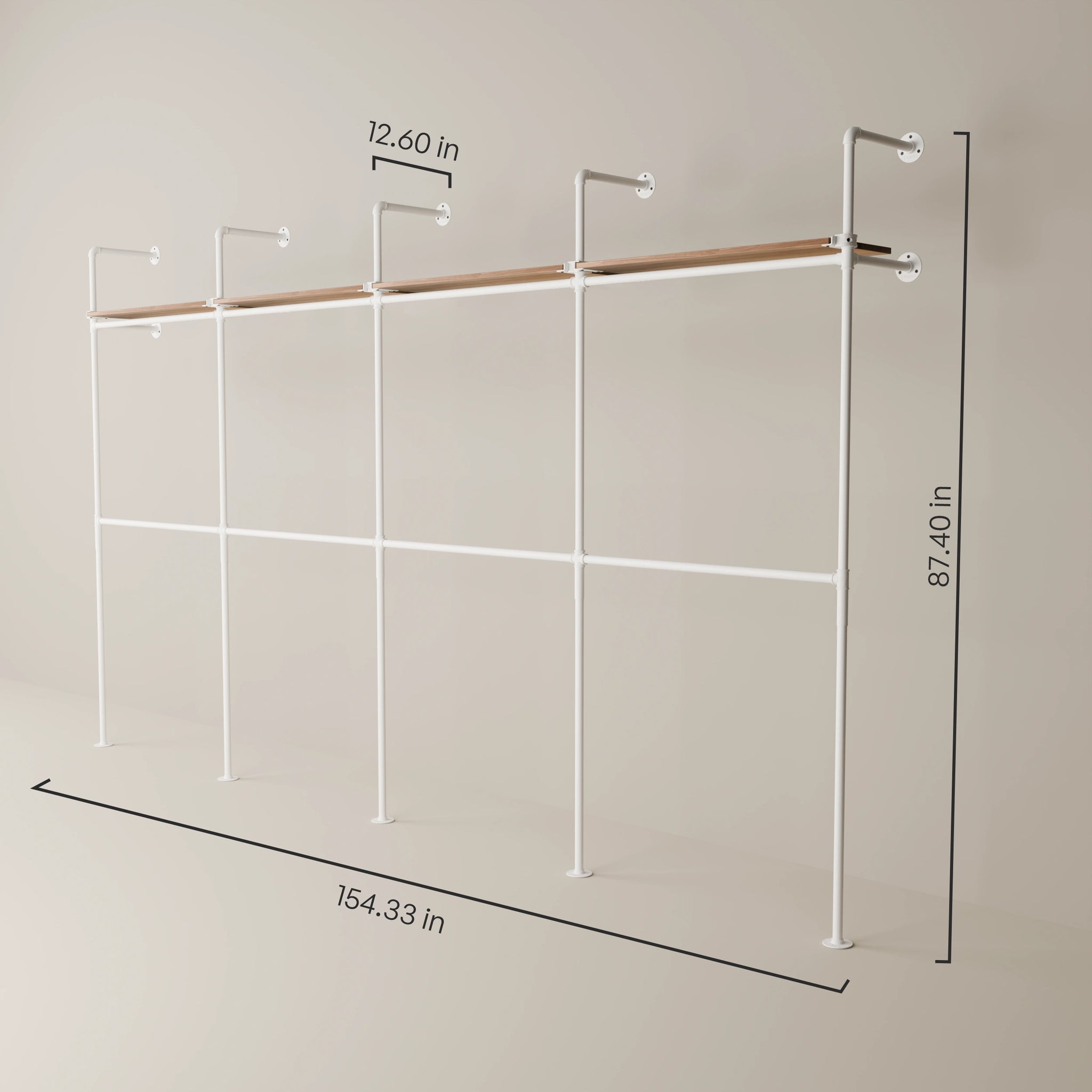 KIM DOUBLE 4 OAK – 4 shelves | White