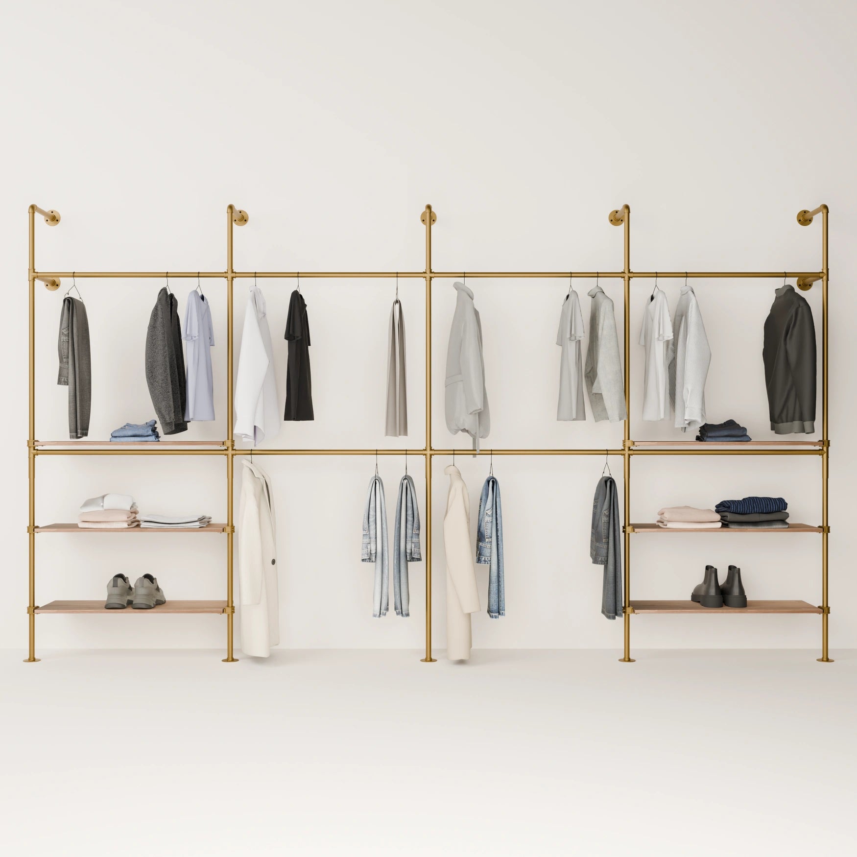 KIM DOUBLE 4 OAK –  6 shelves | Gold
