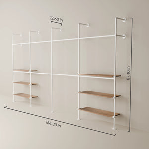KIM DOUBLE 4 OAK – 6 shelves | White