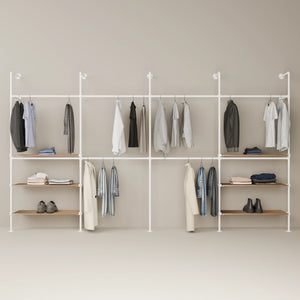 KIM DOUBLE 4 OAK – 6 shelves | White