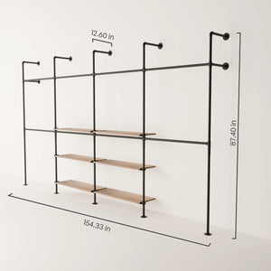 KIM DOUBLE 4 OAK – 6 shelves in the middle