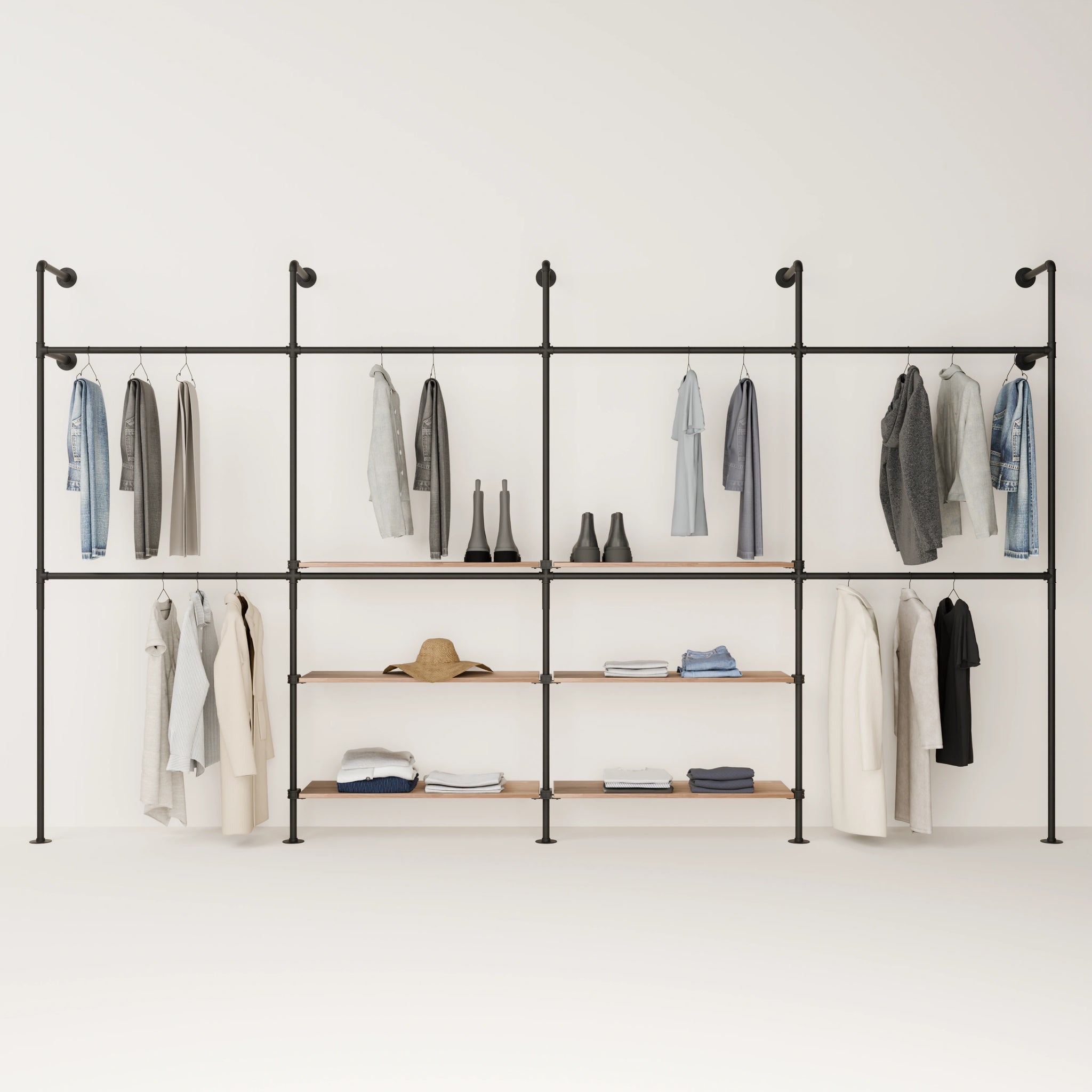 KIM DOUBLE 4 OAK – 6 shelves in the middle