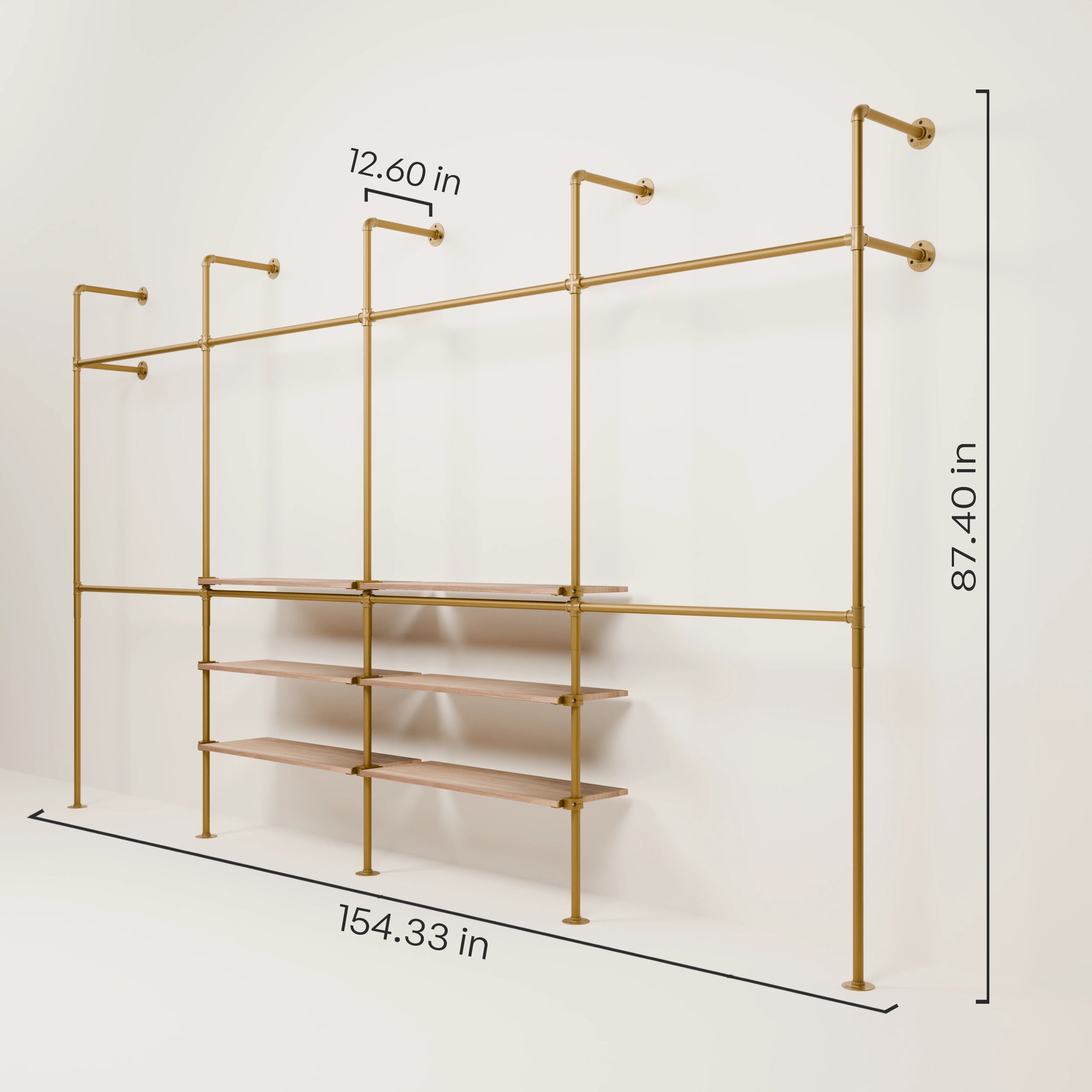 KIM DOUBLE 4 OAK – 6 middle shelves | Gold