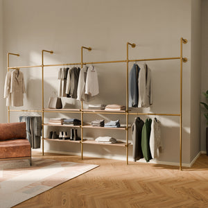 KIM DOUBLE 4 OAK – 6 middle shelves | Gold