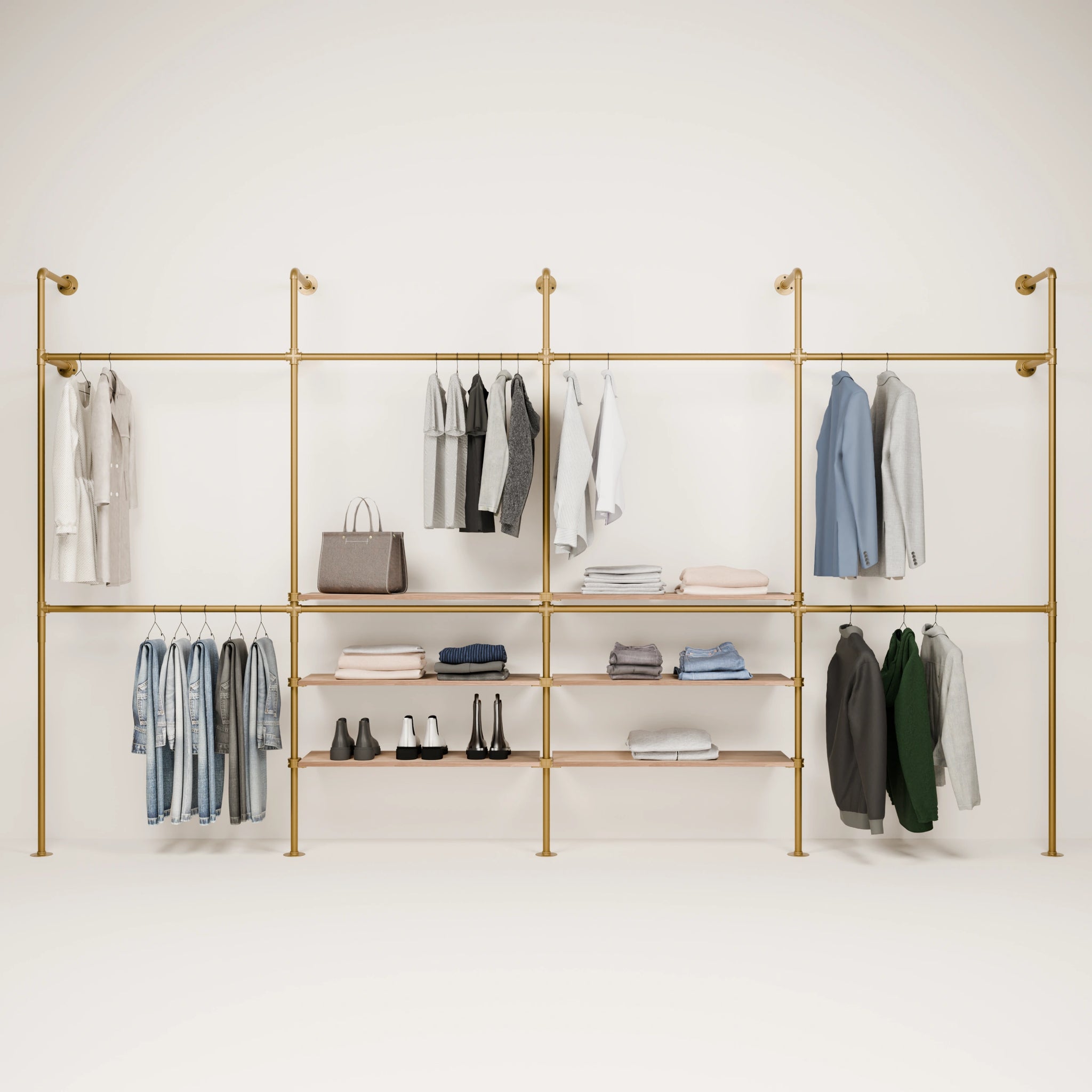 KIM DOUBLE 4 OAK – 6 middle shelves | Gold