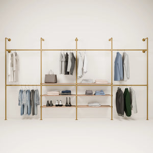 KIM DOUBLE 4 OAK – 6 middle shelves | Gold