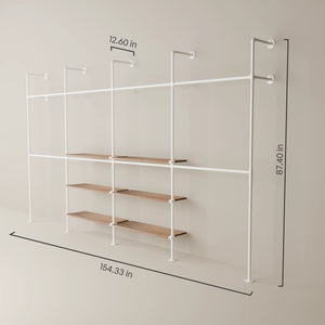 KIM DOUBLE 4 OAK – 6 middle shelves | White