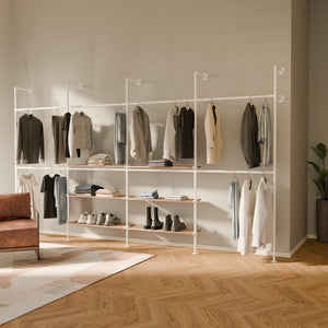 KIM DOUBLE 4 OAK – 6 middle shelves | White
