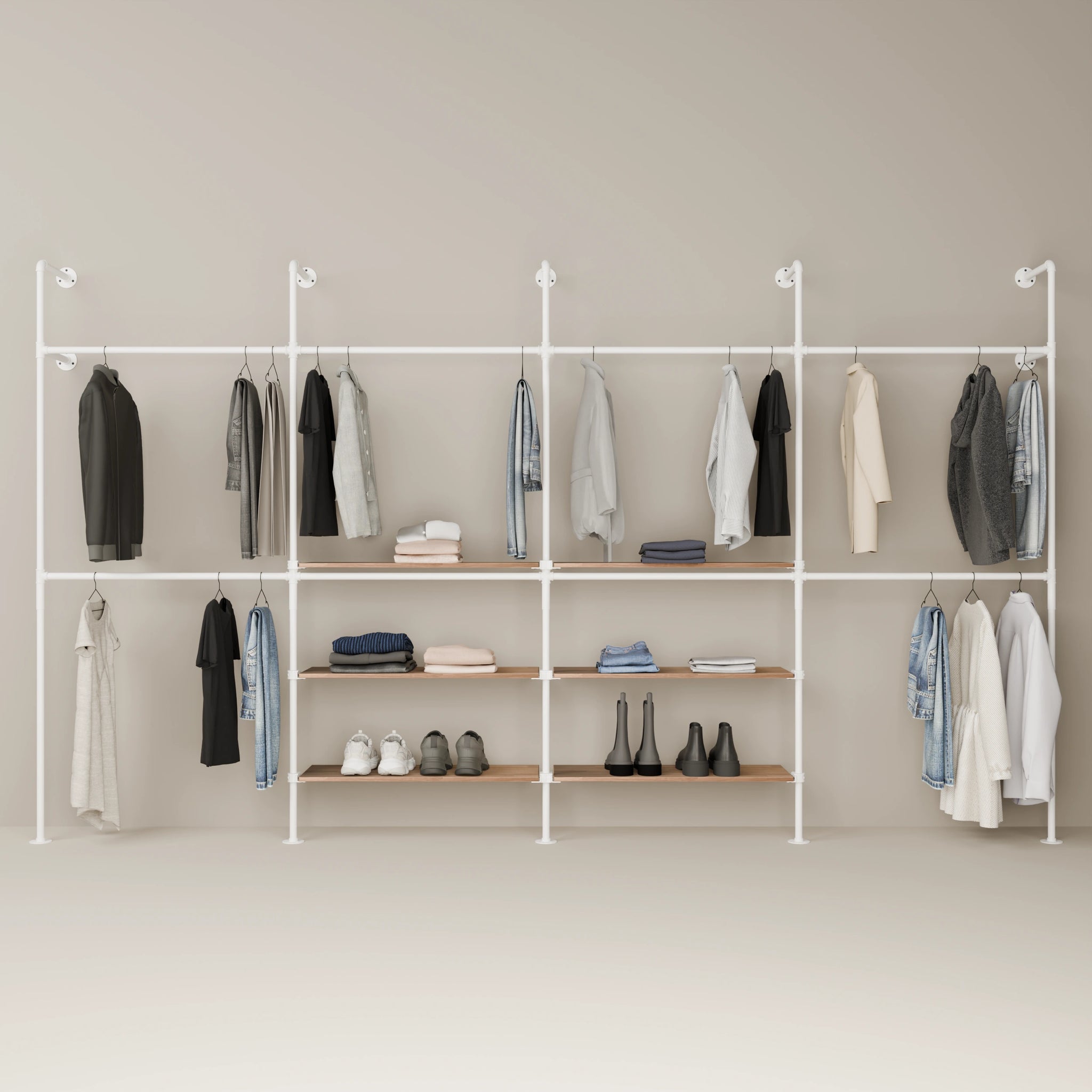 KIM DOUBLE 4 OAK – 6 middle shelves | White