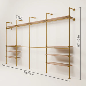 KIM DOUBLE 4 OAK – 10 top shelves | Gold
