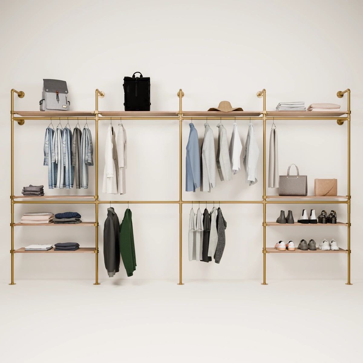 KIM DOUBLE 4 OAK – 10 top shelves | Gold