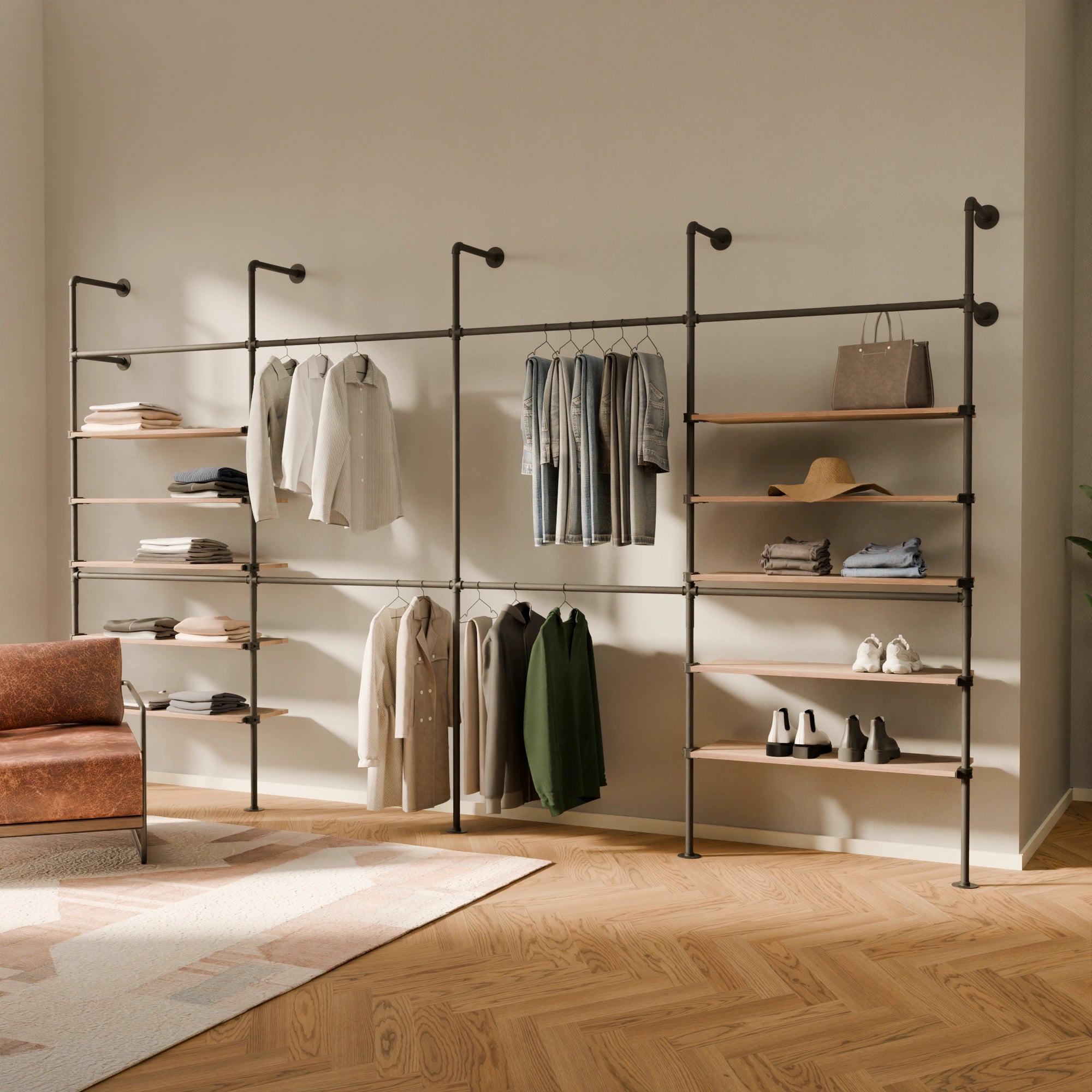 KIM DOUBLE 4 OAK – 10 shelves