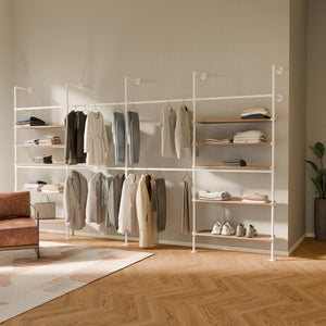 KIM DOUBLE 4 OAK – 10 shelves | White
