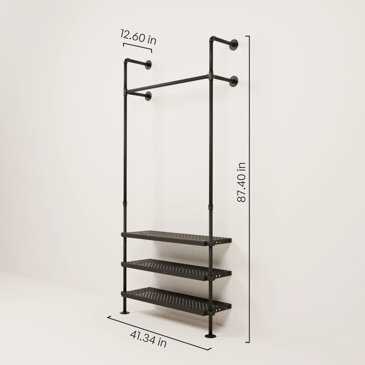 Dimension wardrobe rail and shelf