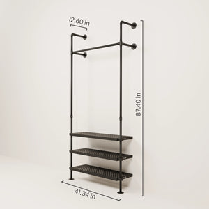 Dimension wardrobe rail and shelf