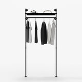 Shelf with clothing rack 