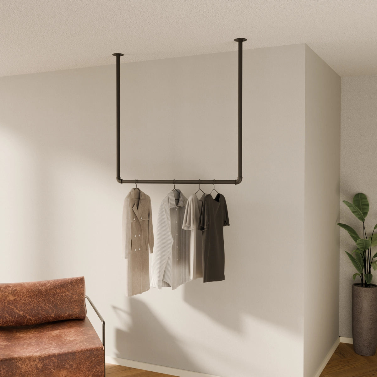 Ceiling hanging clothes rail by pamo