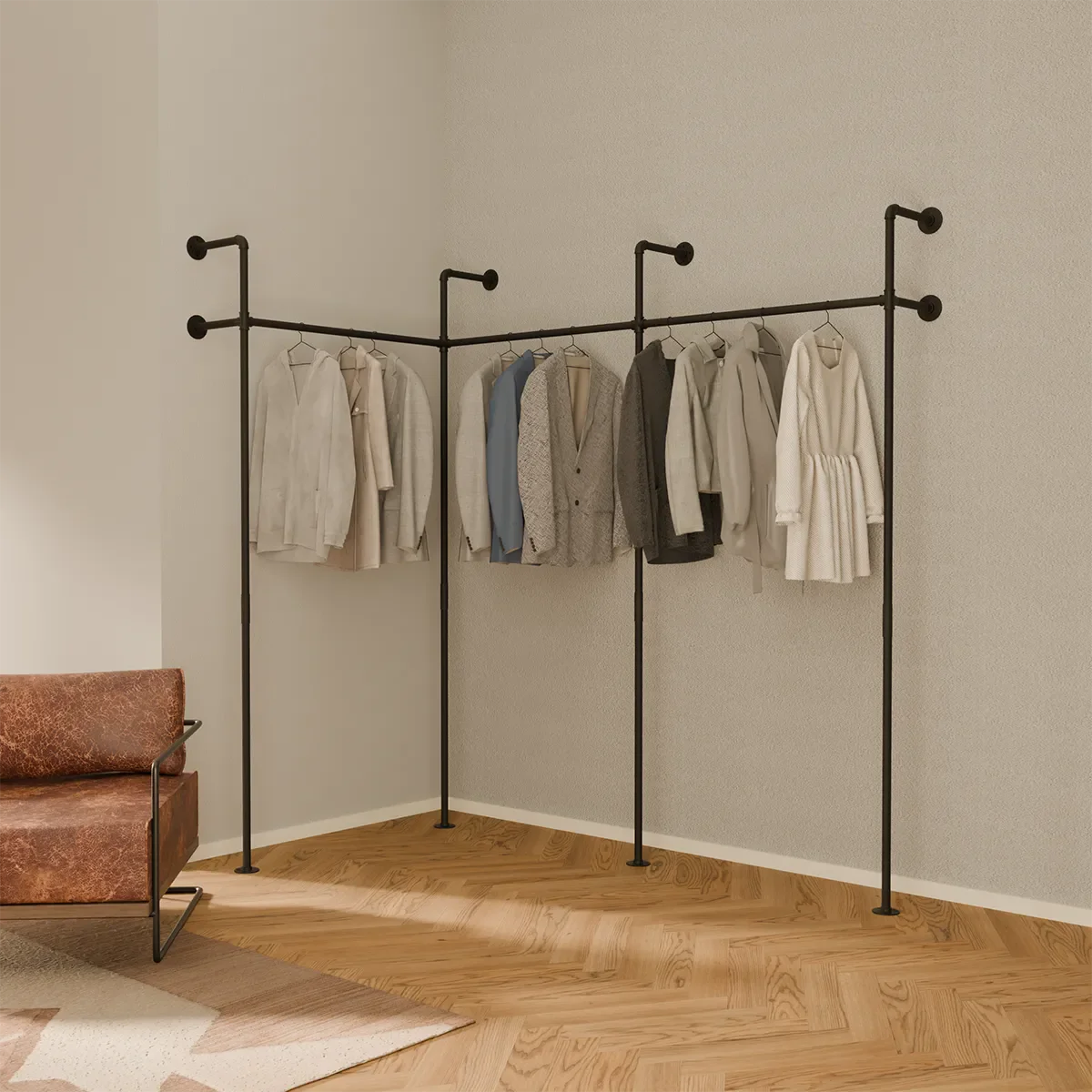 Corner Clothes Rack - Small Space Solution | pamo. – pamo. design
