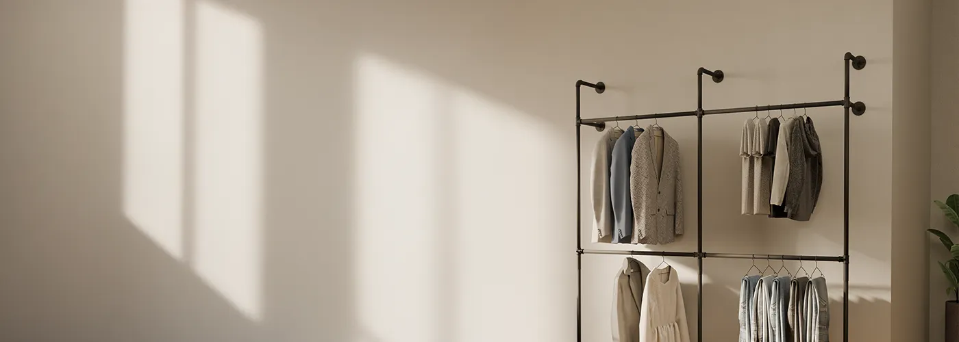 Black Pipe Clothing Racks - Sleek, Stylish Home Decor | pamo. – pamo ...