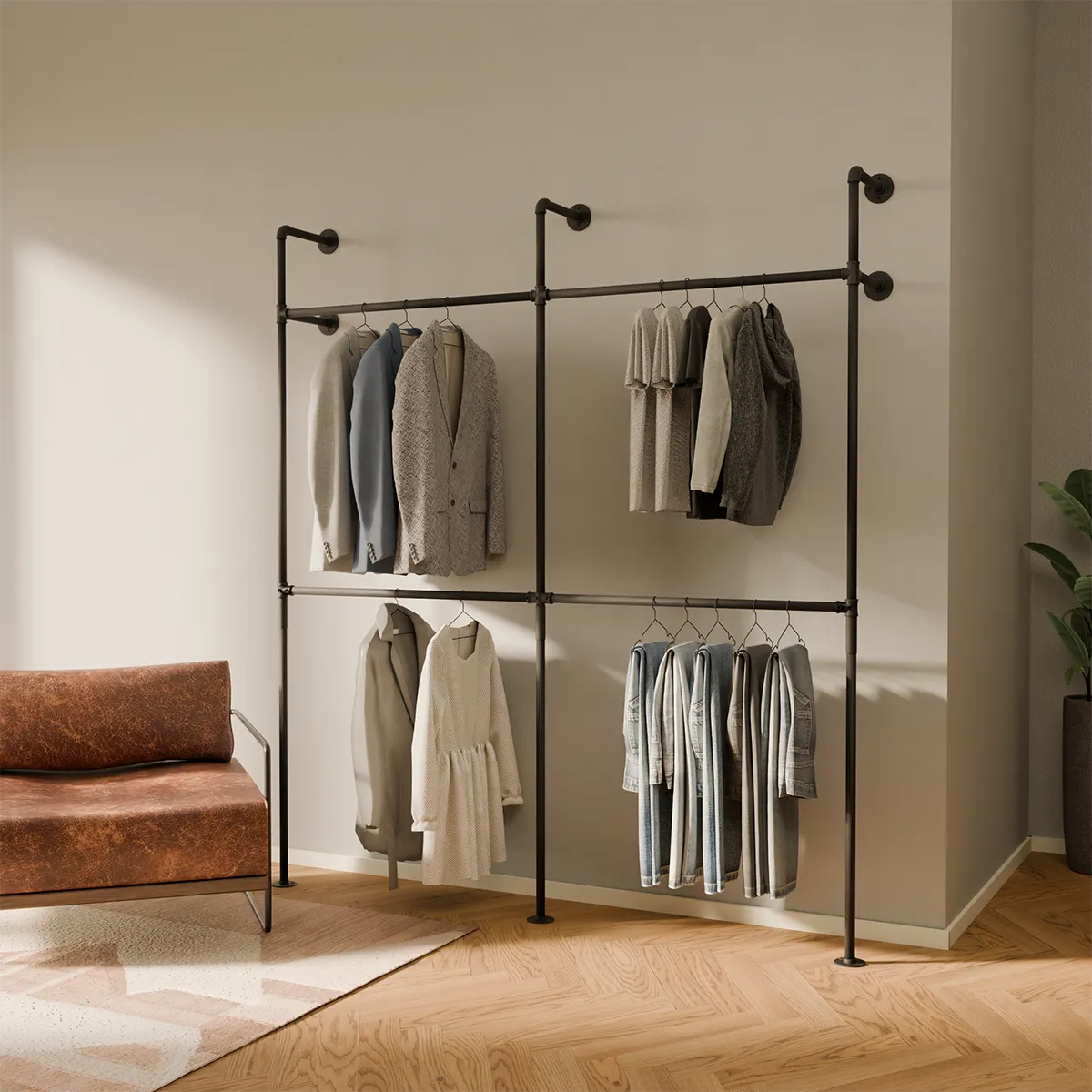 Black Pipe Clothing Racks - Sleek, Stylish Home Decor | pamo. – pamo ...