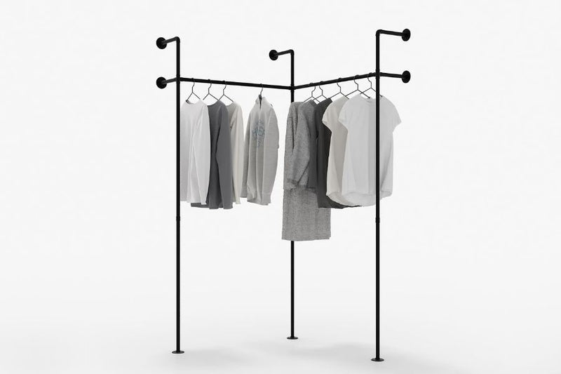 Wall mounted corner clothes rail by pamo