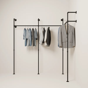 Corner clothes rail KIM III Edge