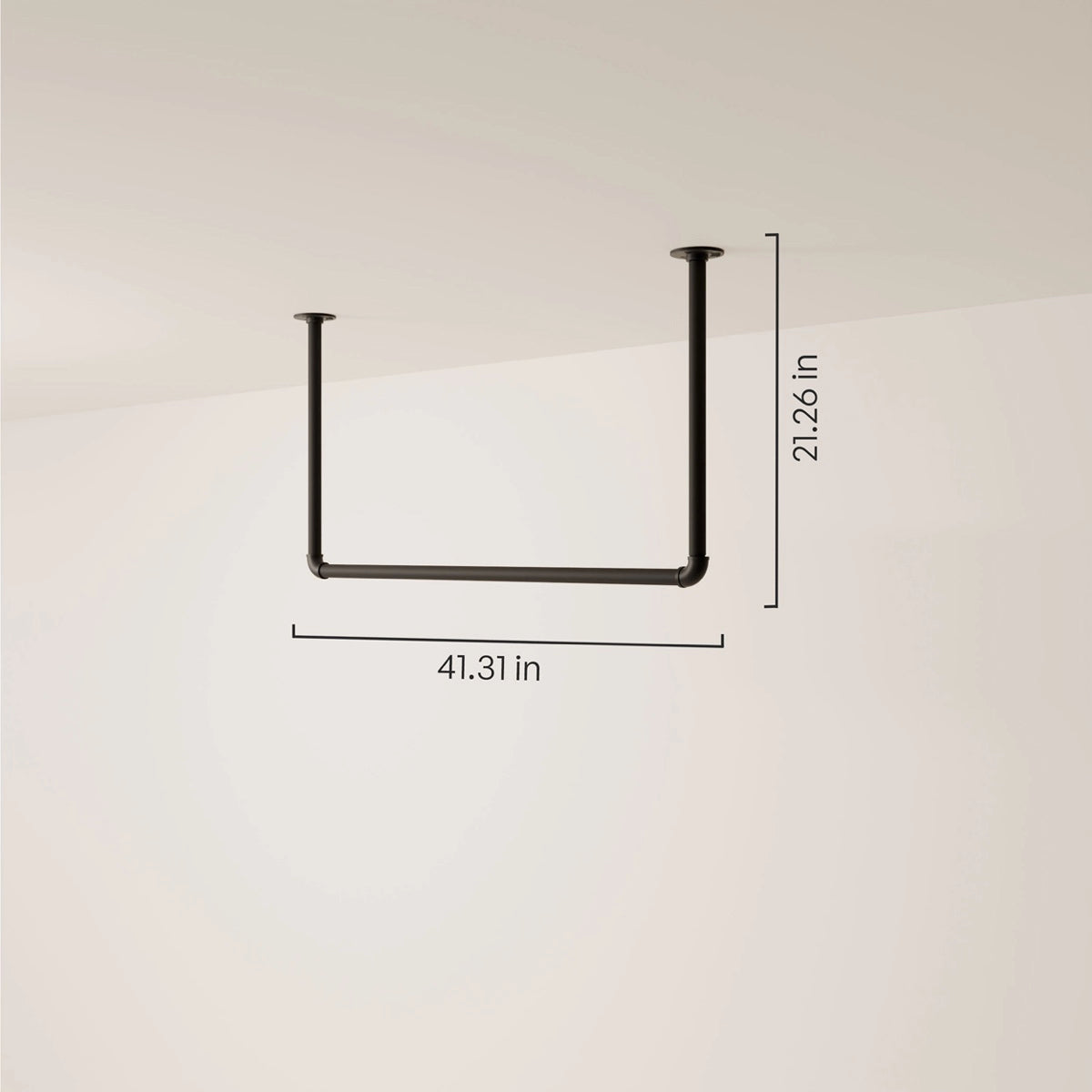 Dimensions of ceiling mounted clothes rail 