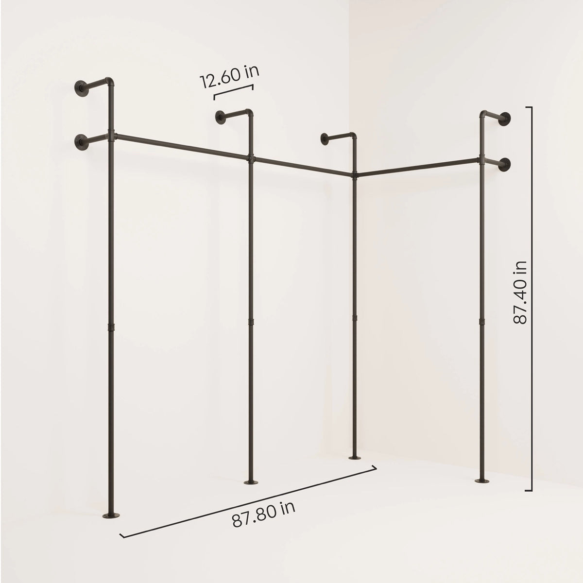 Dimensions corner clothes rail