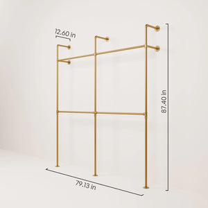 Dimensions double gold clothes rail