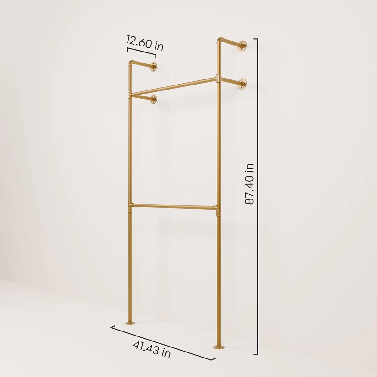 Dimensions double gold rack 