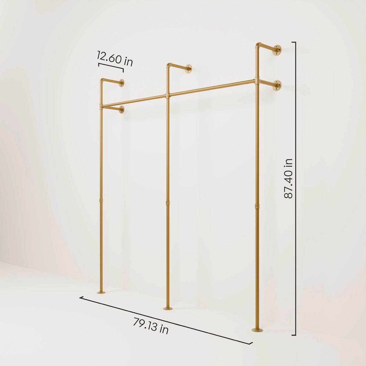 Dimensions gold clothes rail